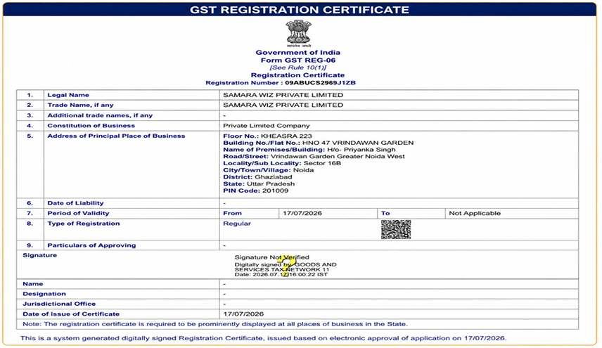 GST Registration Certificate