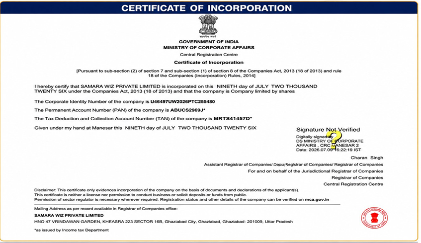 Certificate of Incorporation